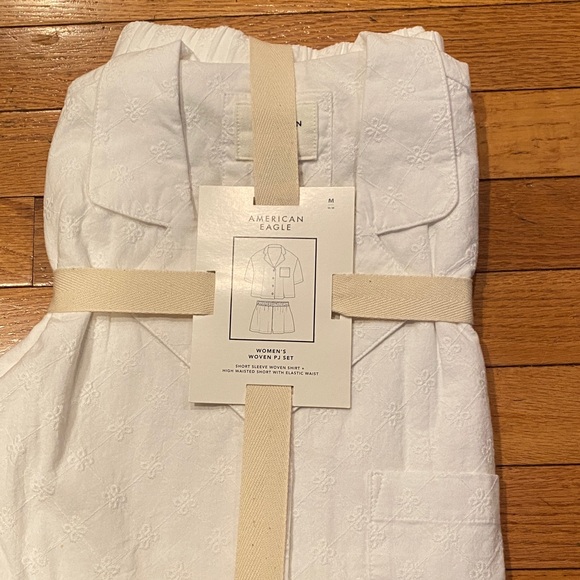 American Eagle Outfitters Cream Textured Lounge Set Sz M.  New - Picture 1 of 4